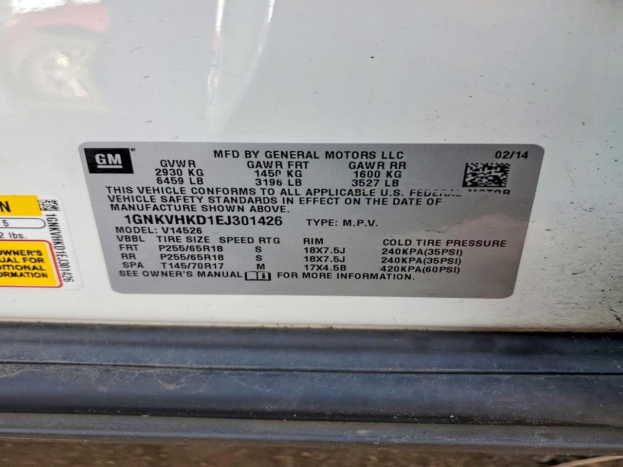 2014 Chevrolet Traverse lt