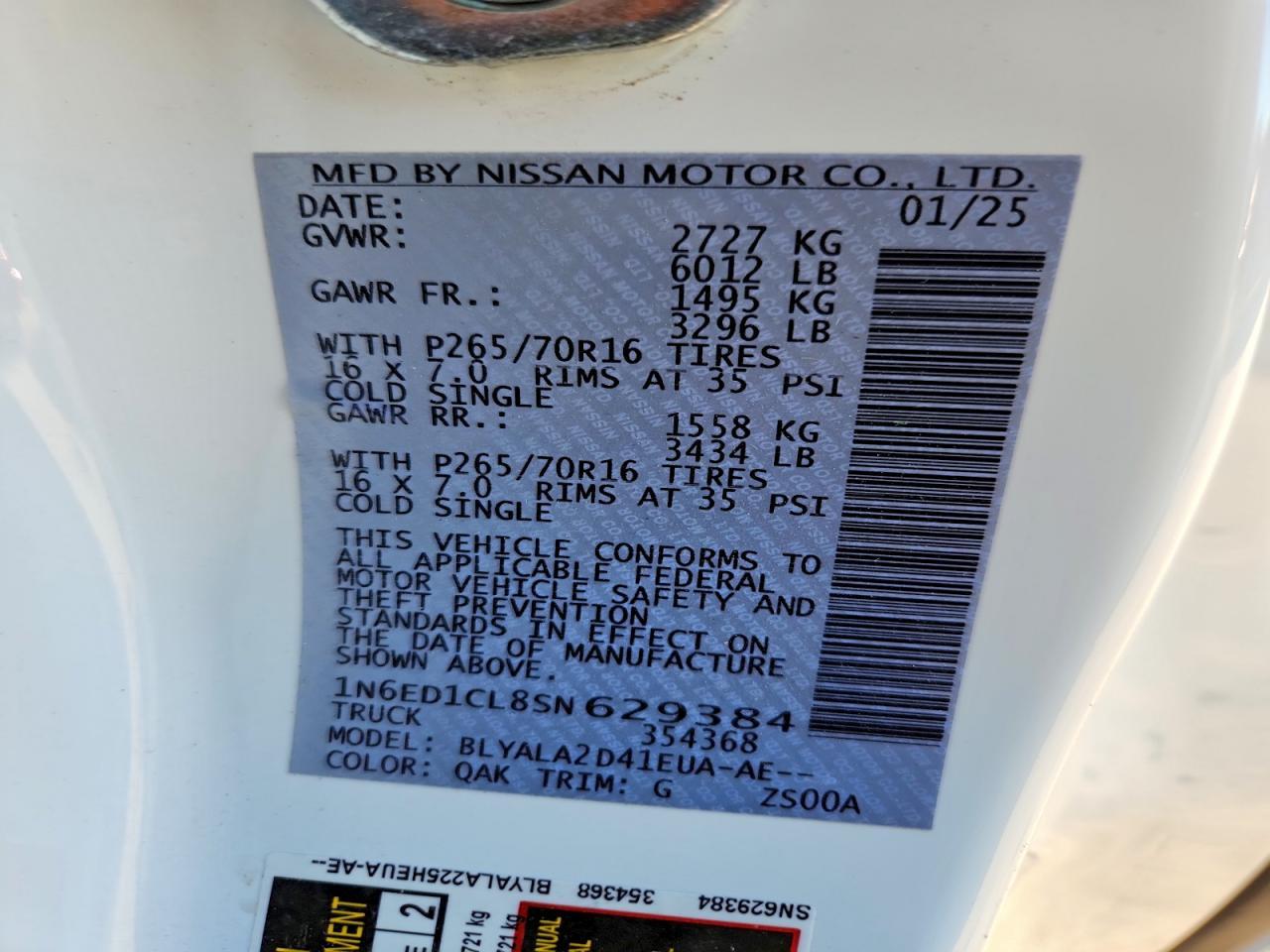 2025 Nissan Frontier s