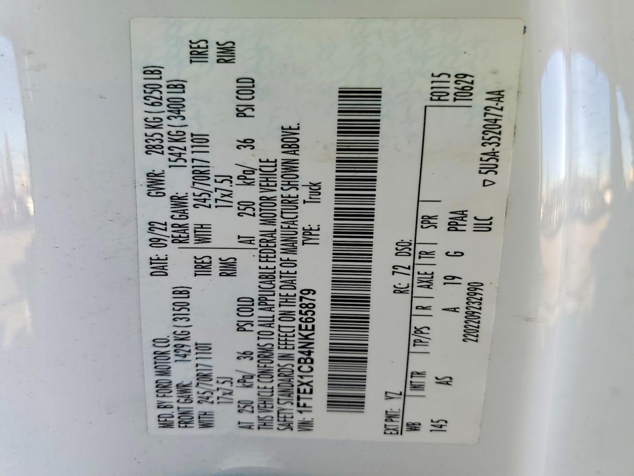 2022 Ford F150 Super cab