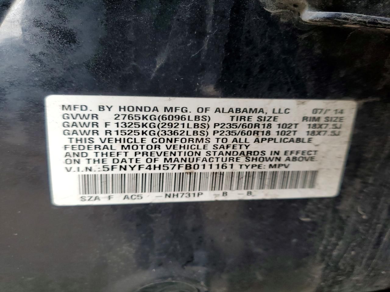 2015 Honda Pilot exl