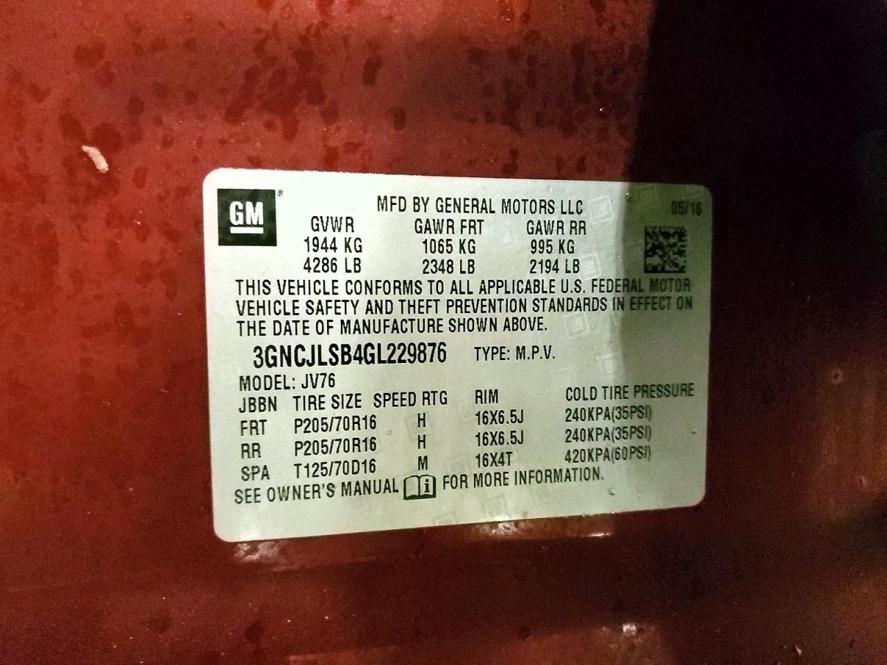 2016 Chevrolet Trax 1LT