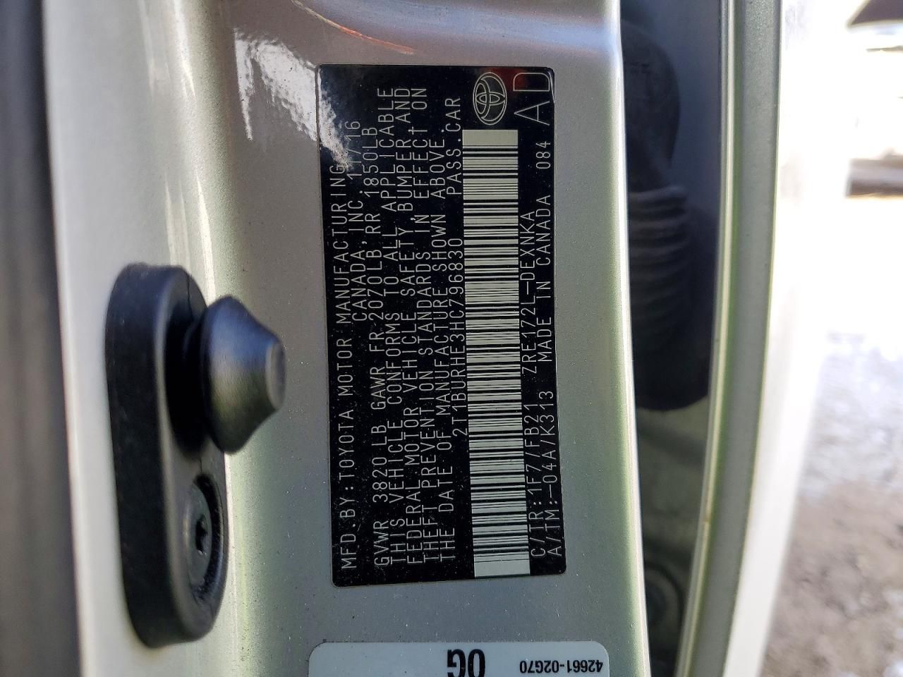 2017 Toyota Corolla l