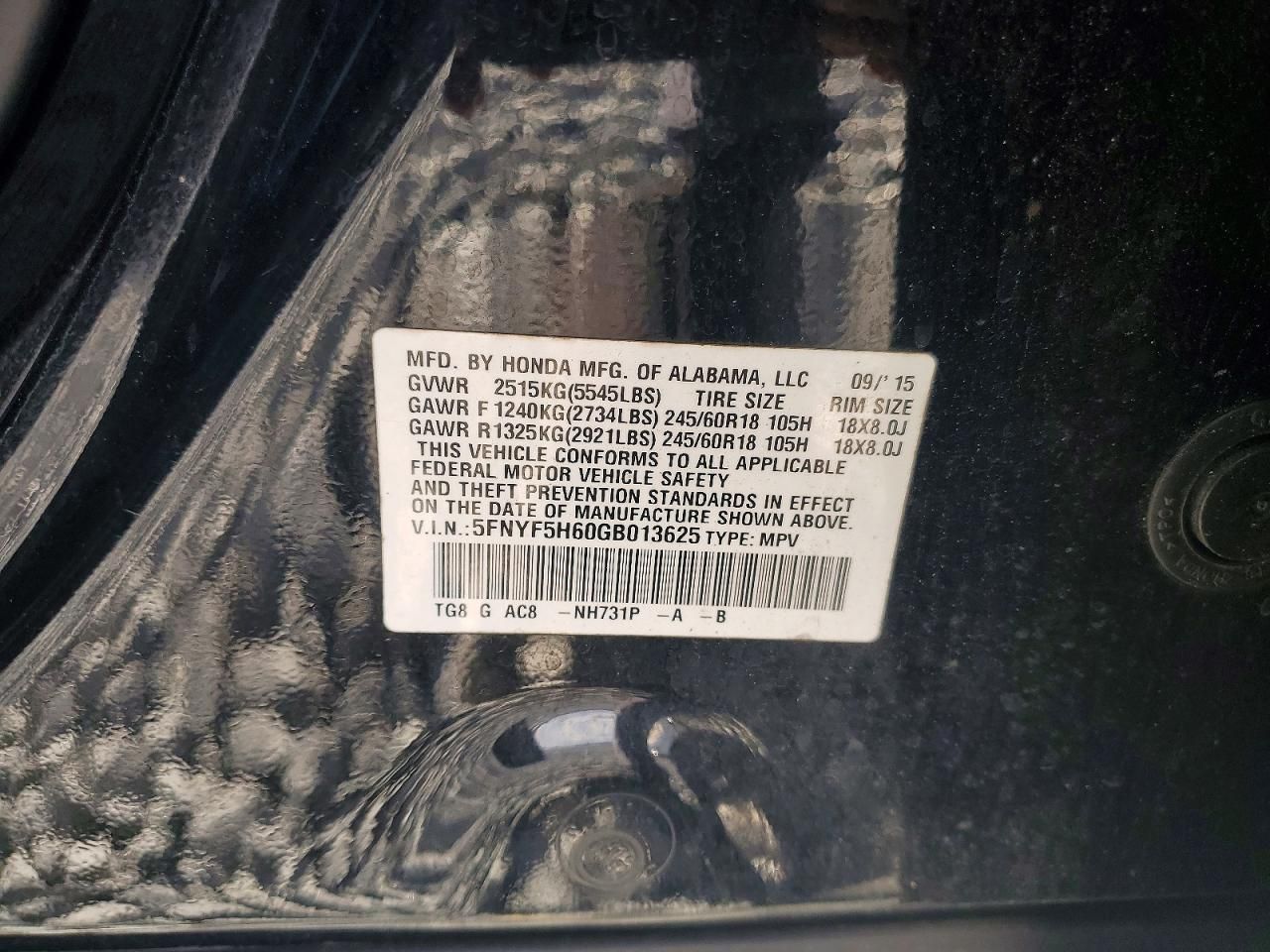 2016 Honda Pilot exl