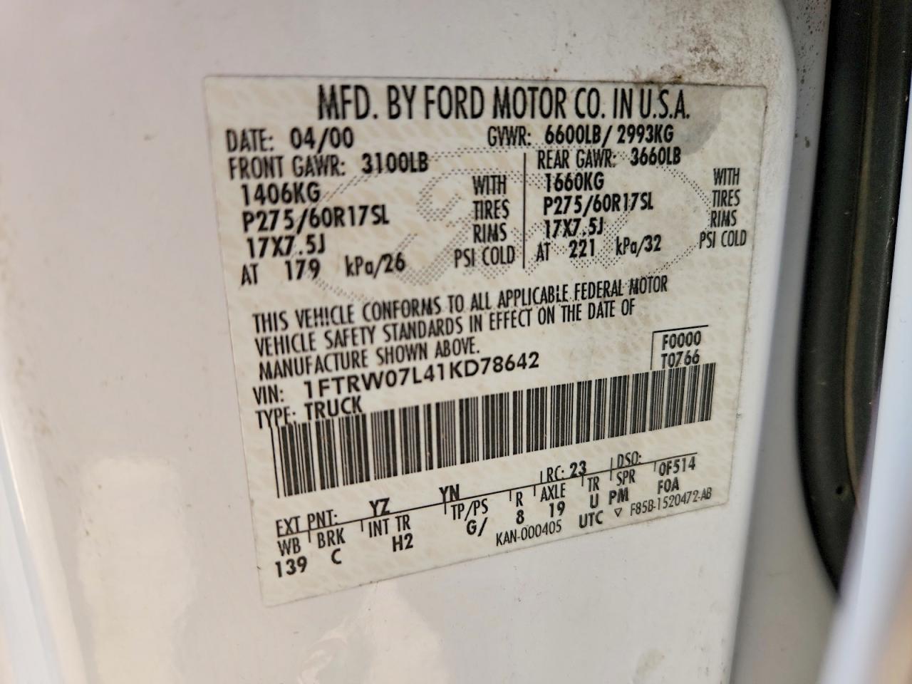 2001 Ford F150 Supercrew