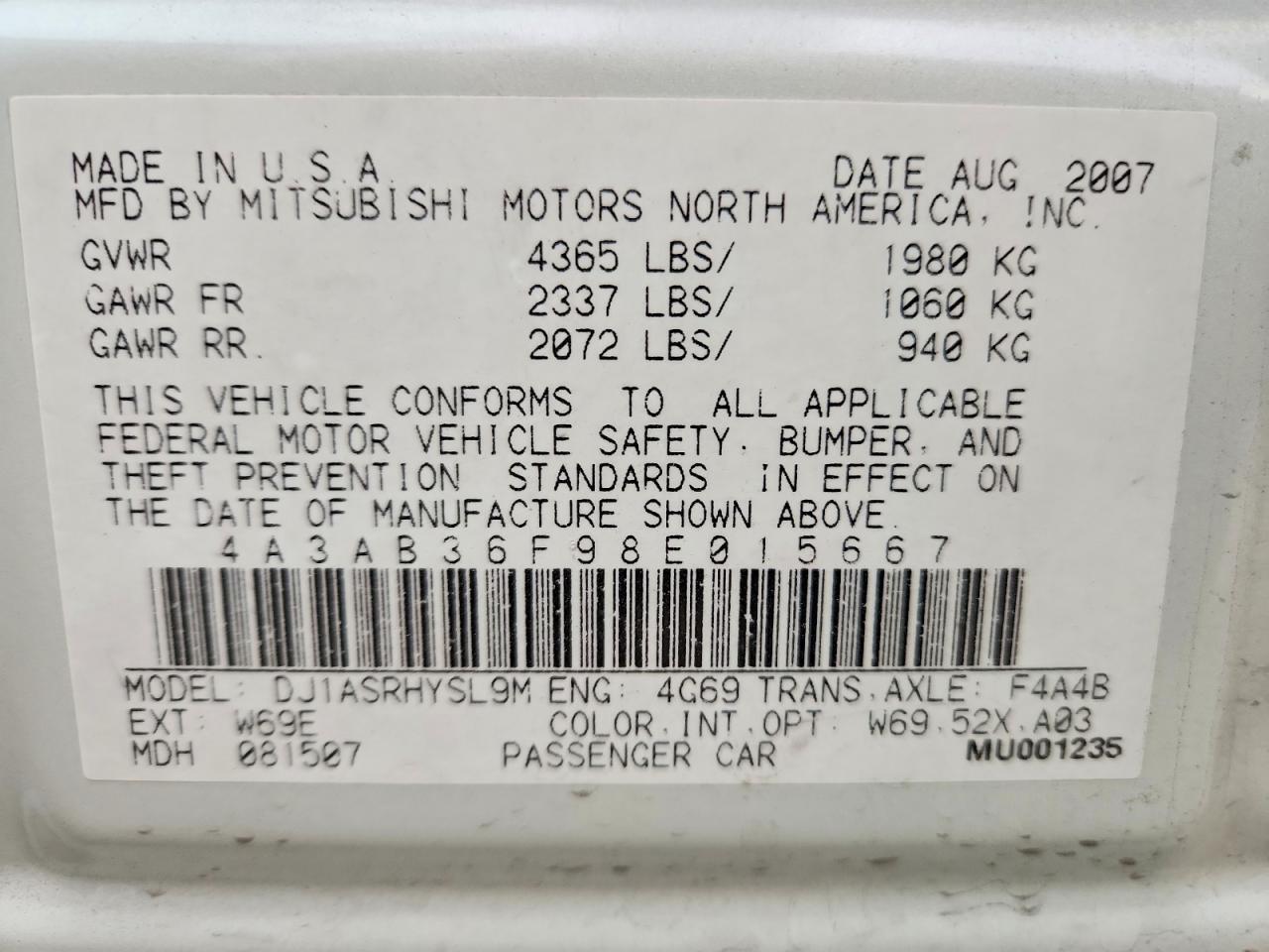 2008 Mitsubishi Galant es