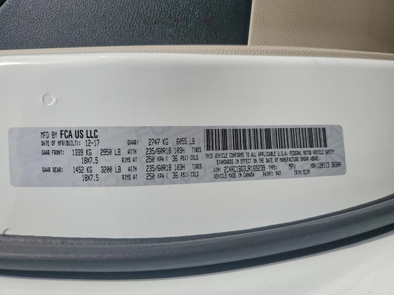 2018 Chrysler Pacifica Touring l