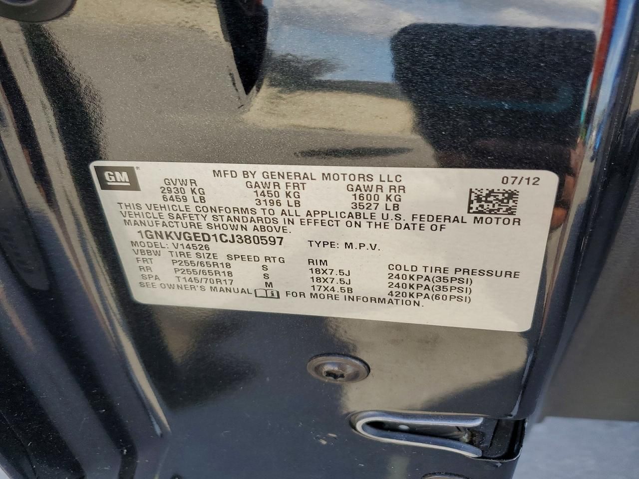 2012 Chevrolet Traverse lt