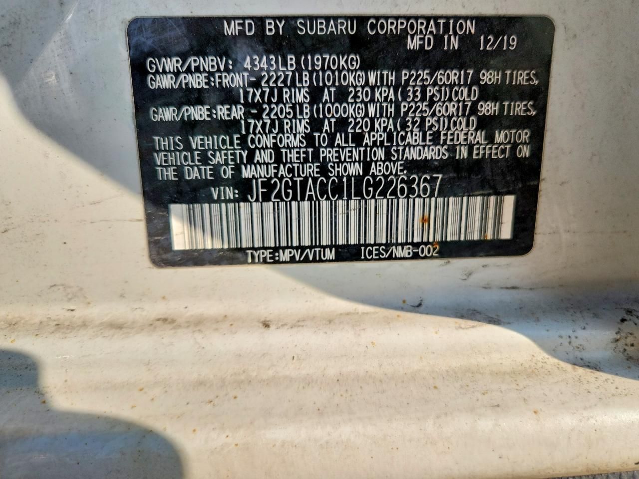 2020 Subaru Crosstrek Premium