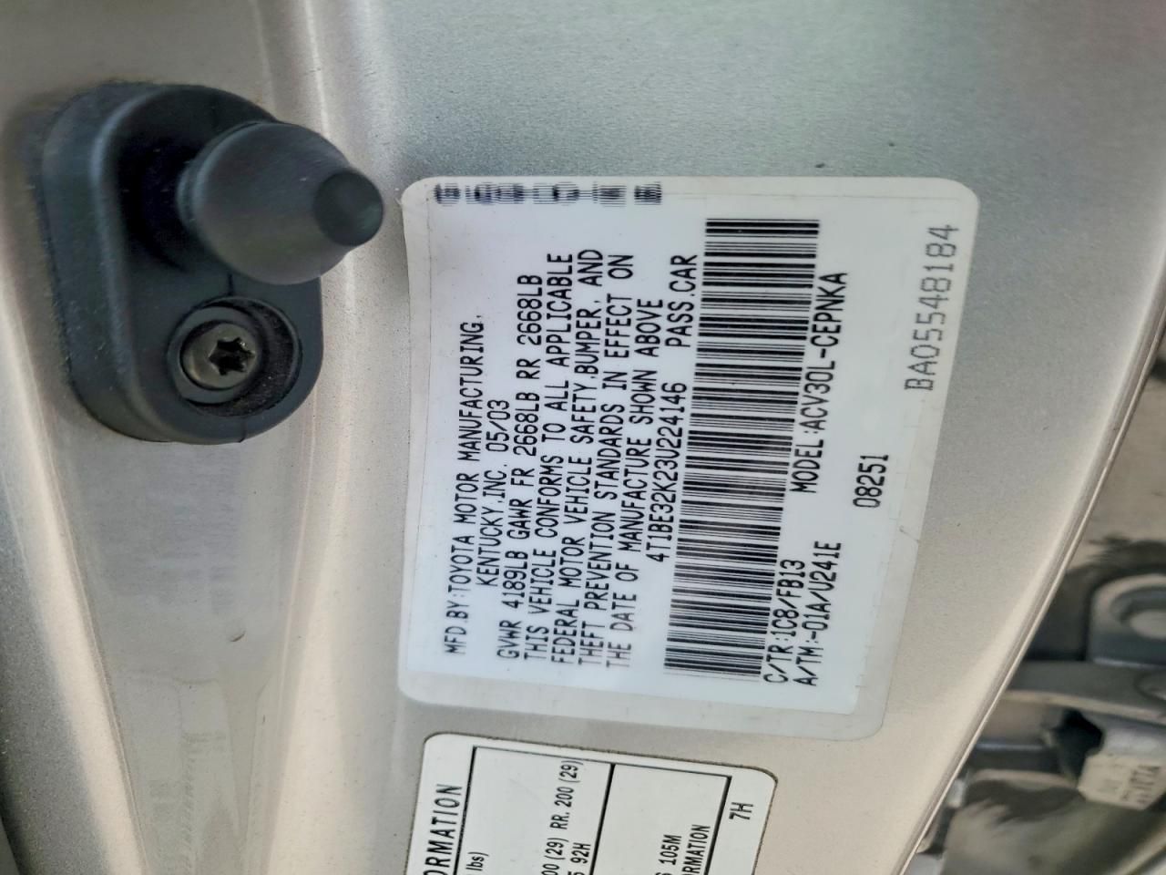 2003 Toyota Camry le