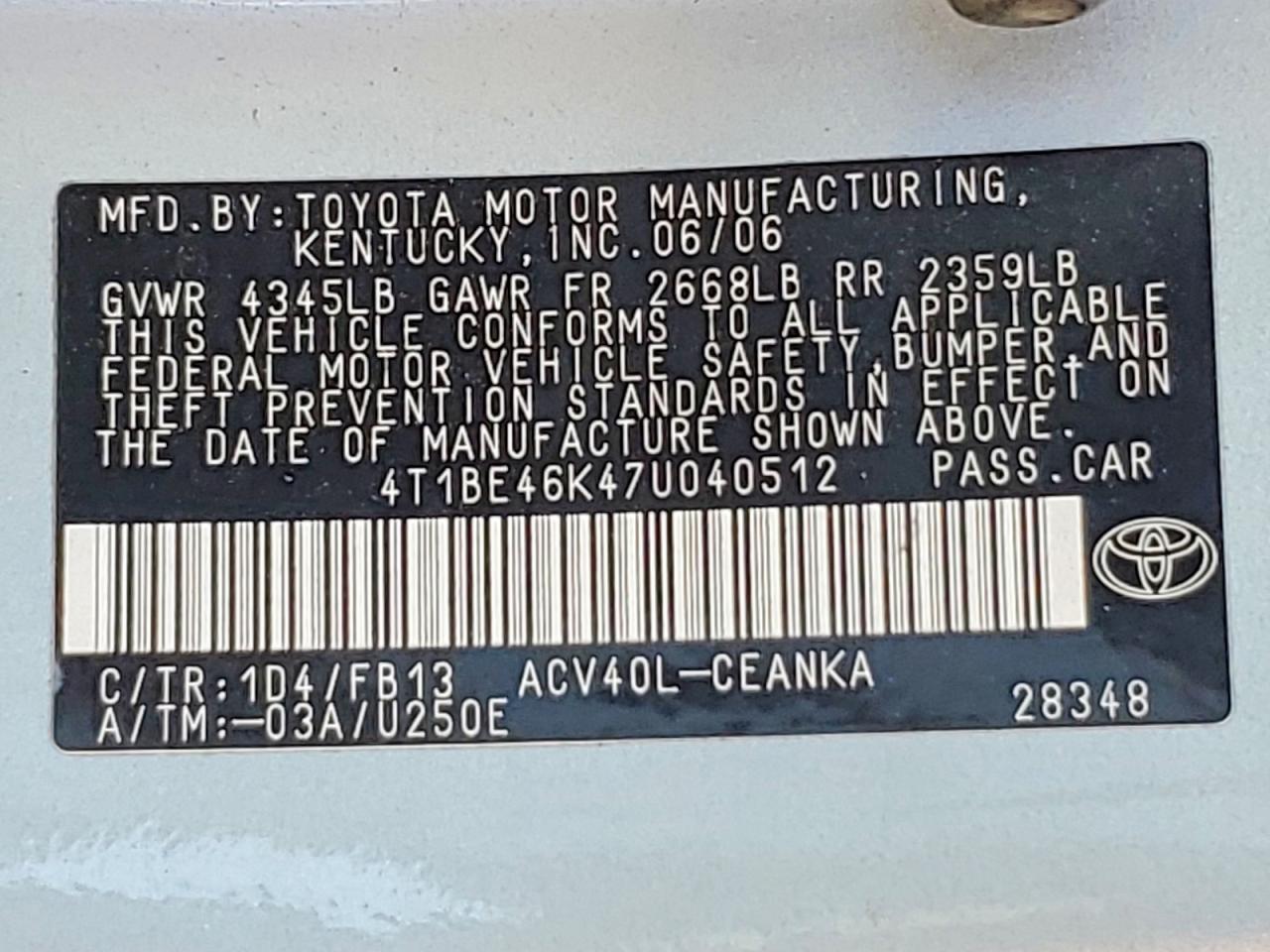 2007 Toyota Camry ce