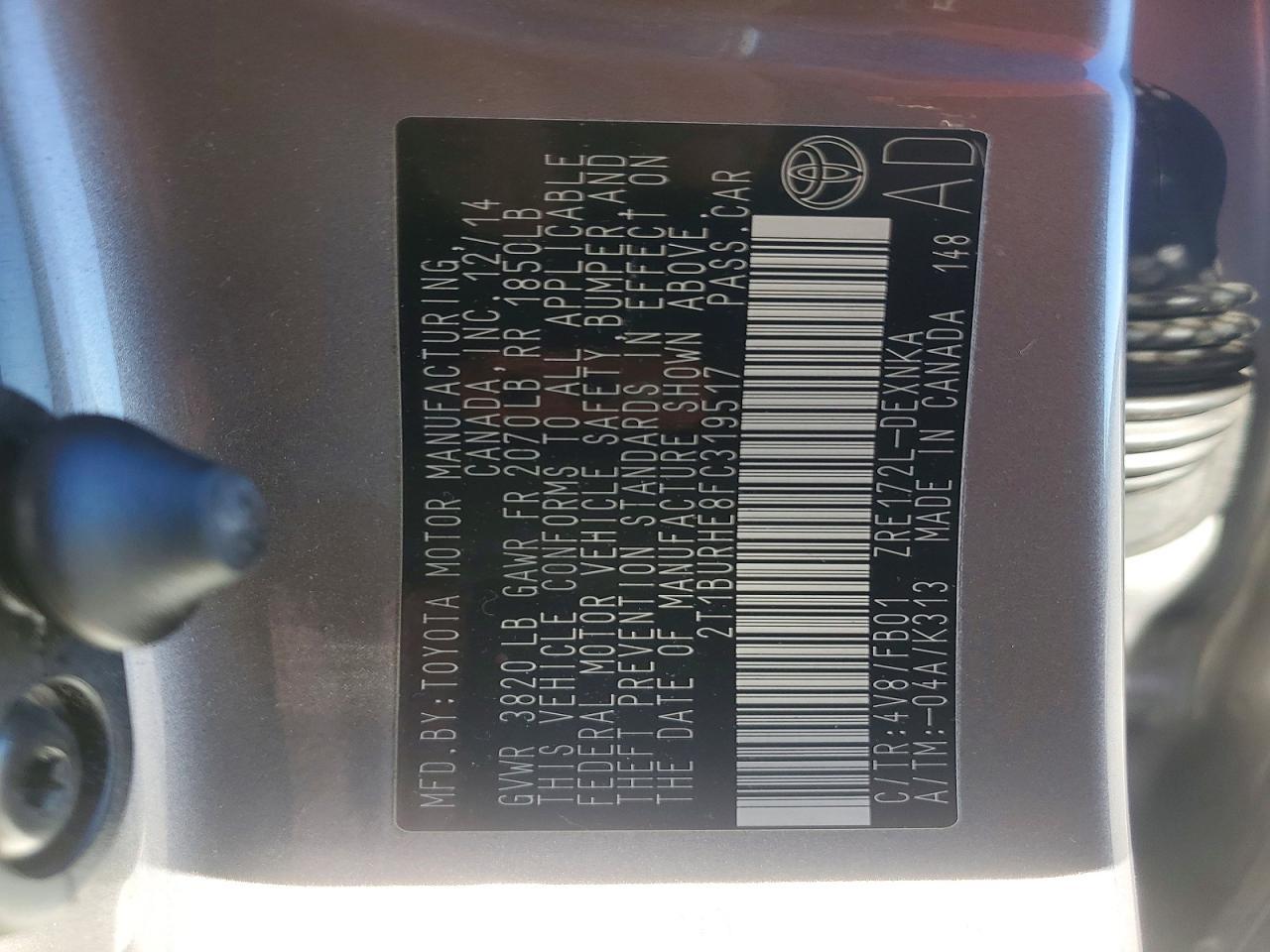 2015 Toyota Corolla l