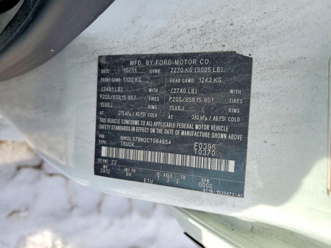 2012 Ford Transit Connect Delivery Van