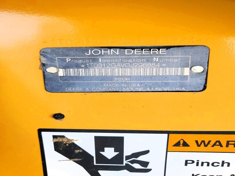 2016 John Deere 312GR Skid Steer Loader