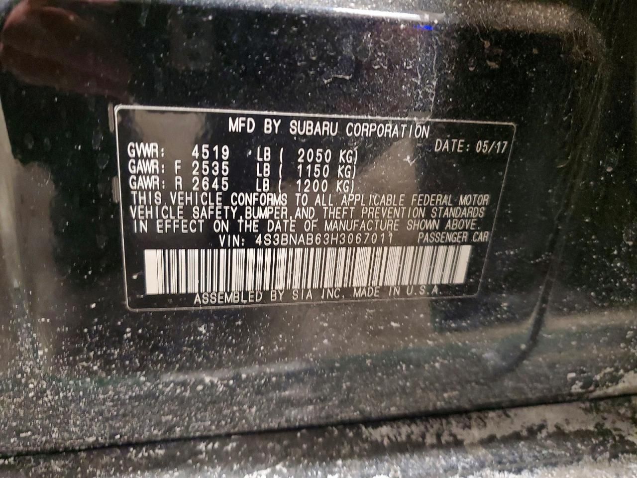 2017 Subaru Legacy 2.5i