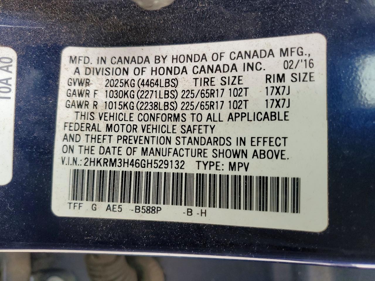 2016 Honda Cr-v se