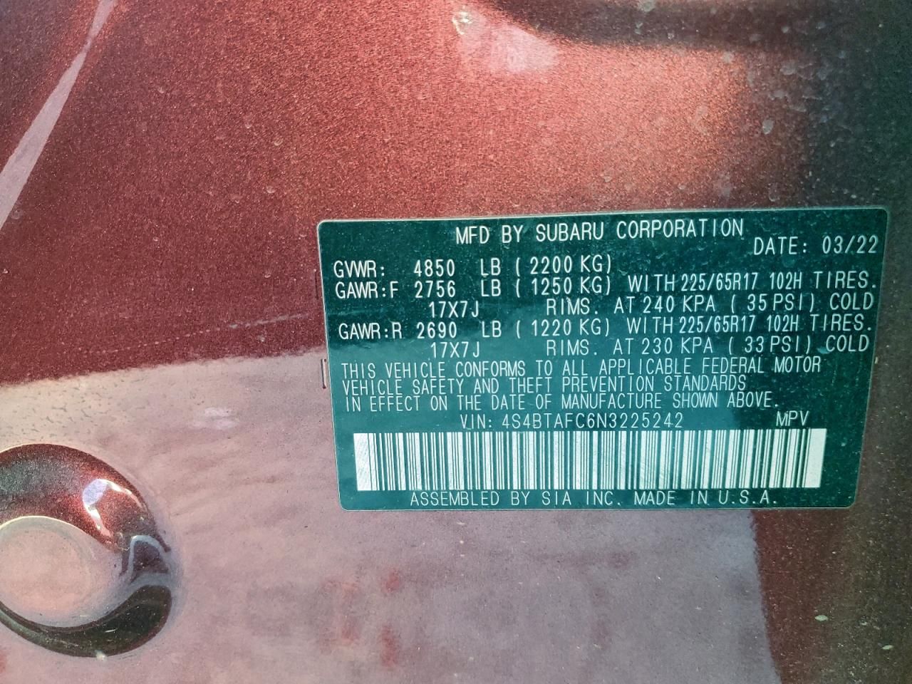 2022 Subaru Outback Premium