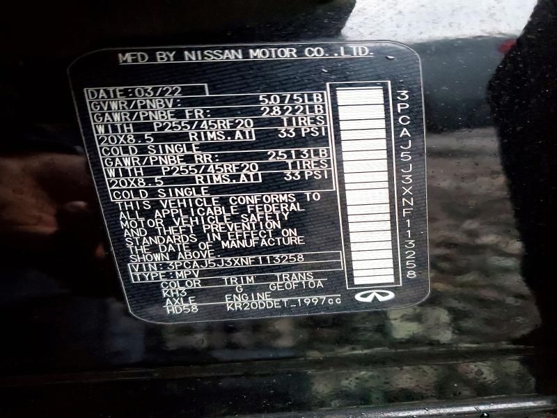 2022 Infiniti Qx55 Luxe