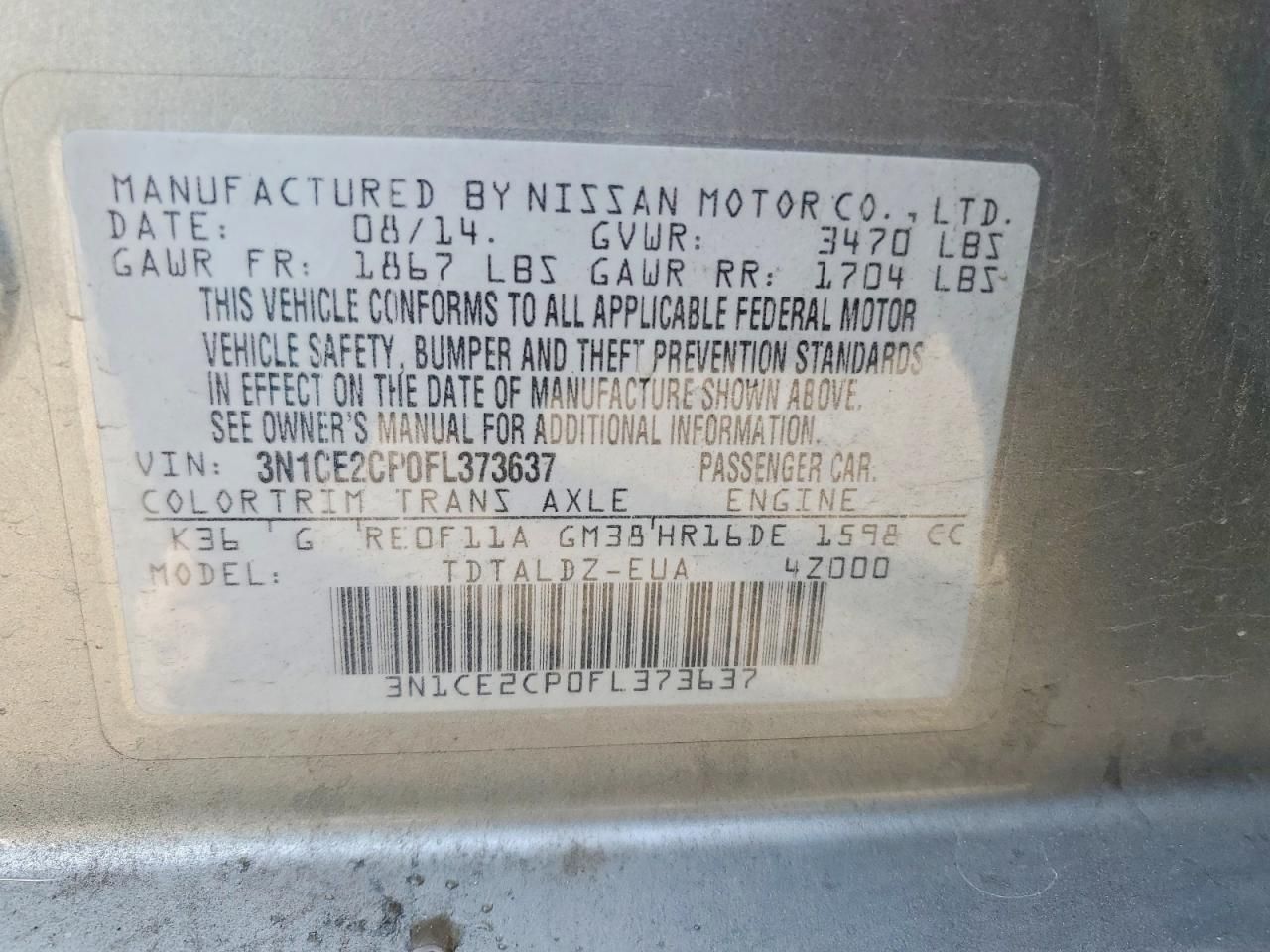 2015 Nissan Versa Note s