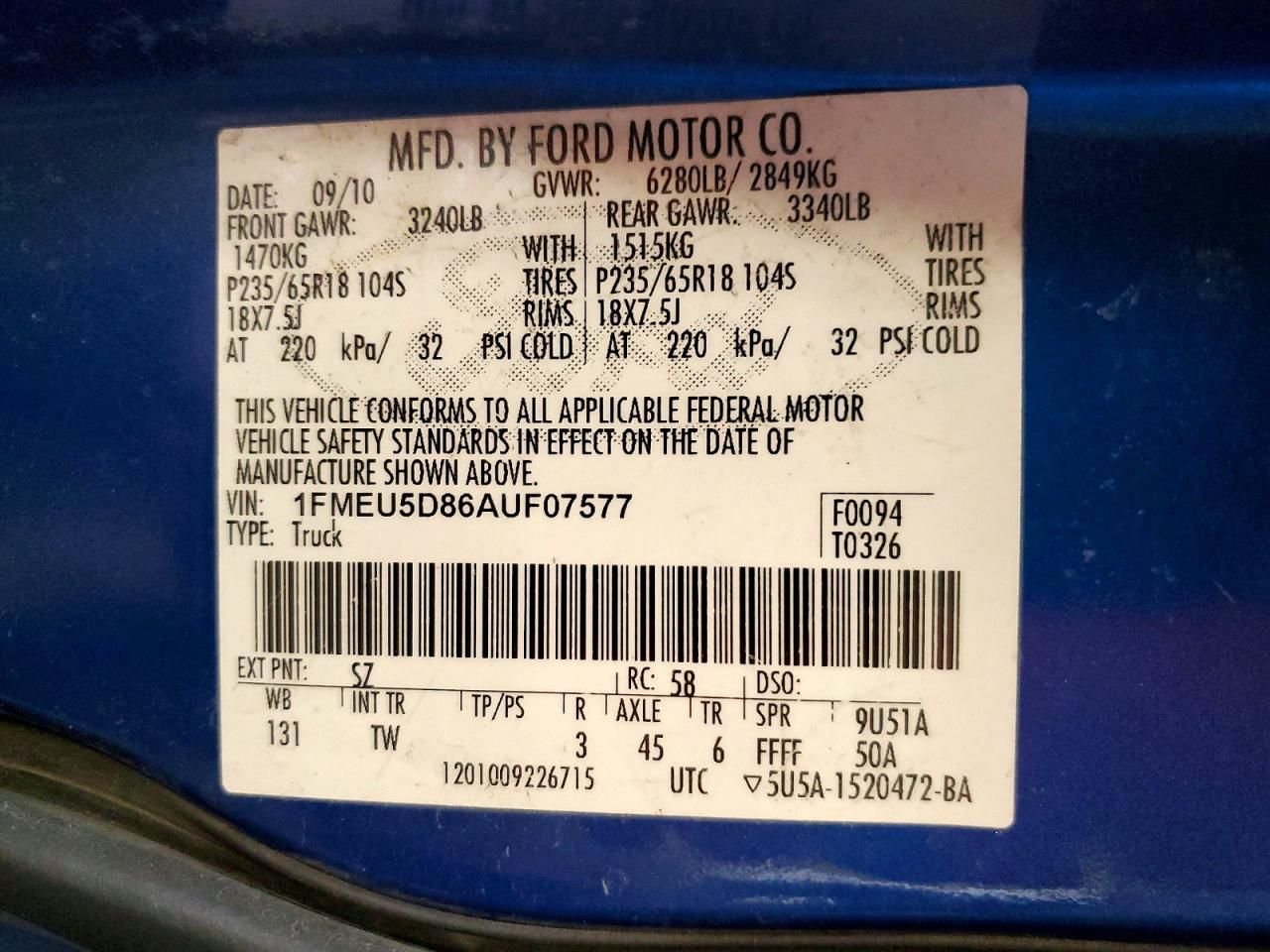 2010 Ford Explorer Sport Trac Limited