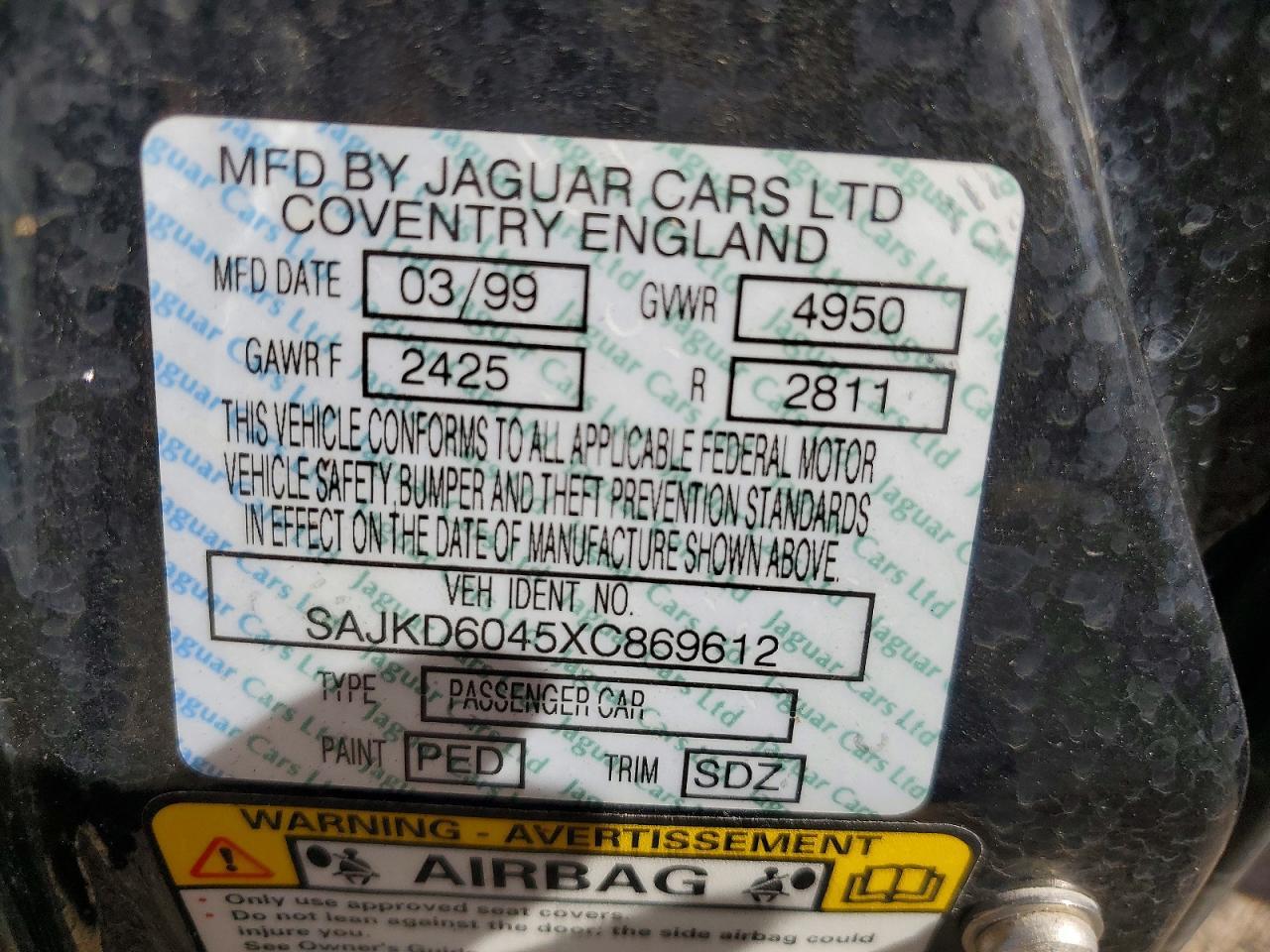 1999 Jaguar Vandenplas