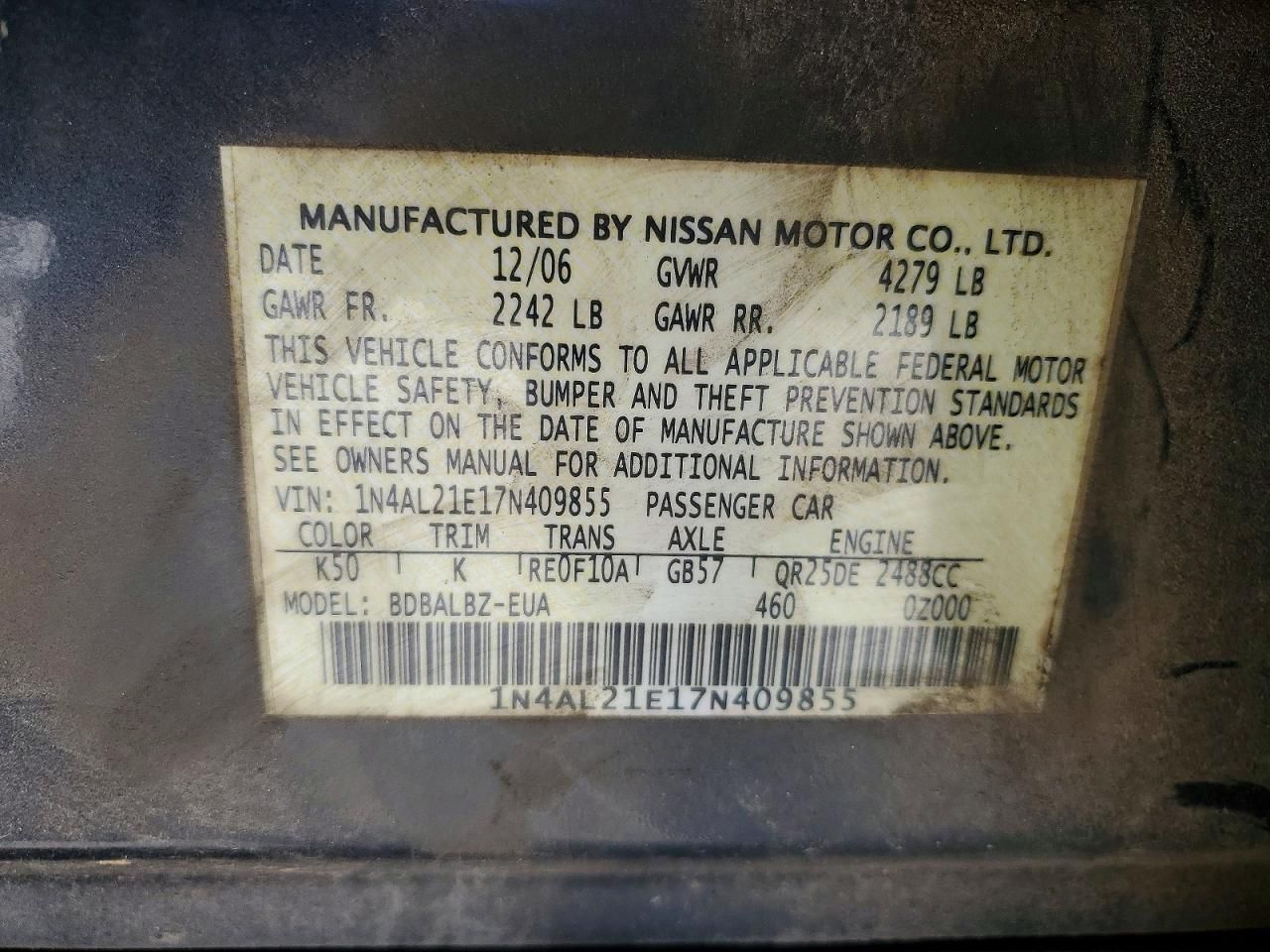 2007 Nissan Altima 2.5