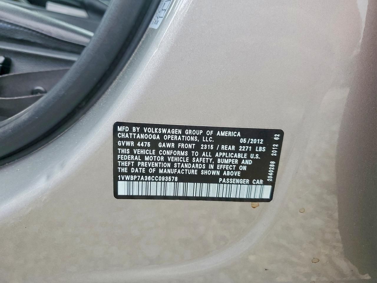 2012 Volkswagen Passat se