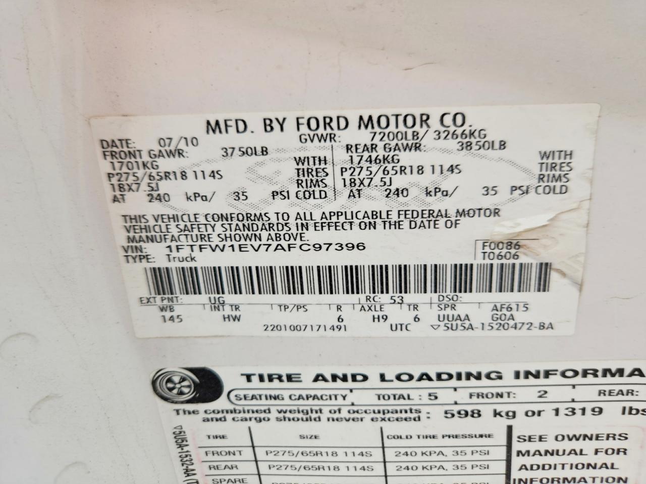 2010 Ford F150 Supercrew