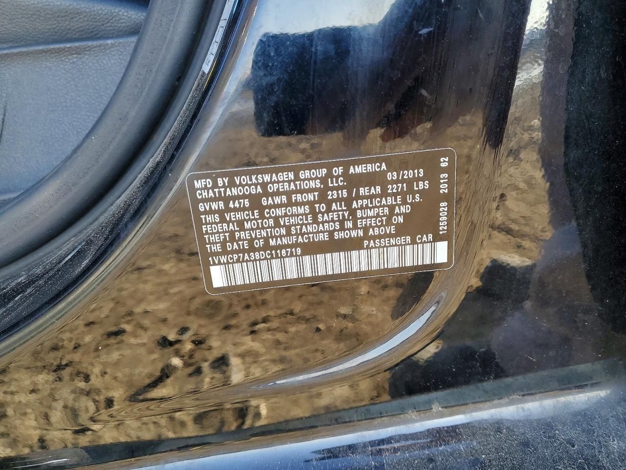 2013 Volkswagen Passat sel