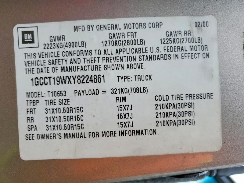 2000 Chevrolet S Truck S10