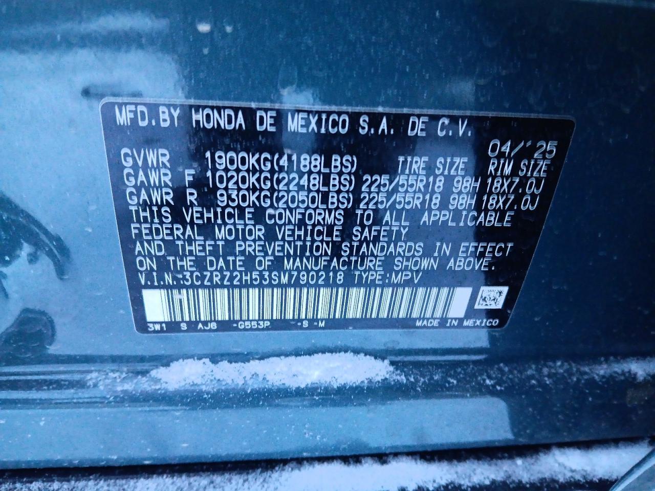 2025 Honda Hr-v Sport