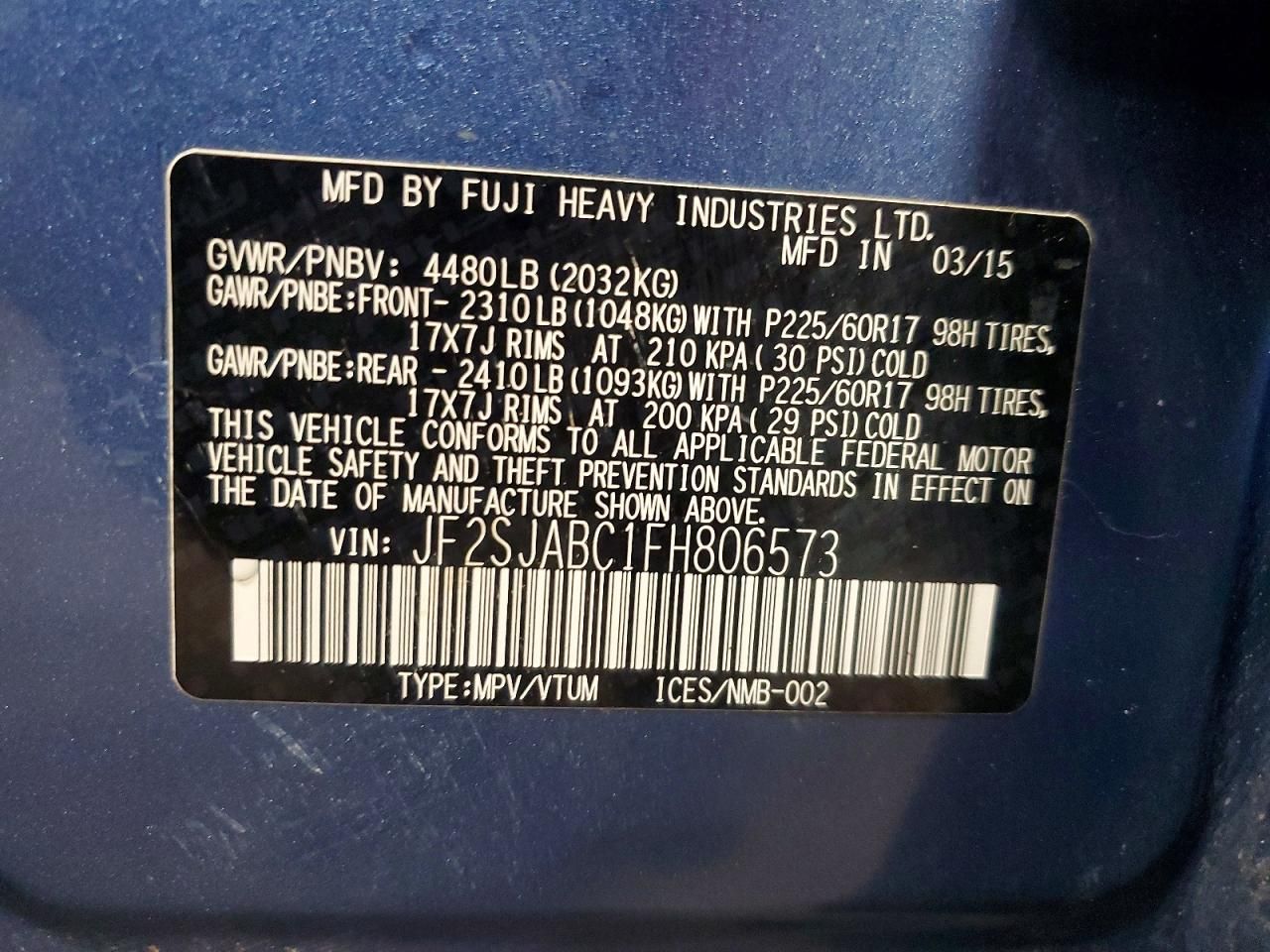 2015 Subaru Forester 2.5i