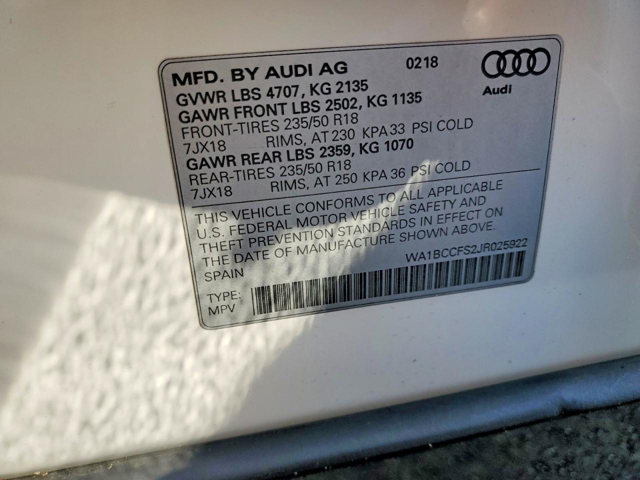 2018 Audi Q3 Premium