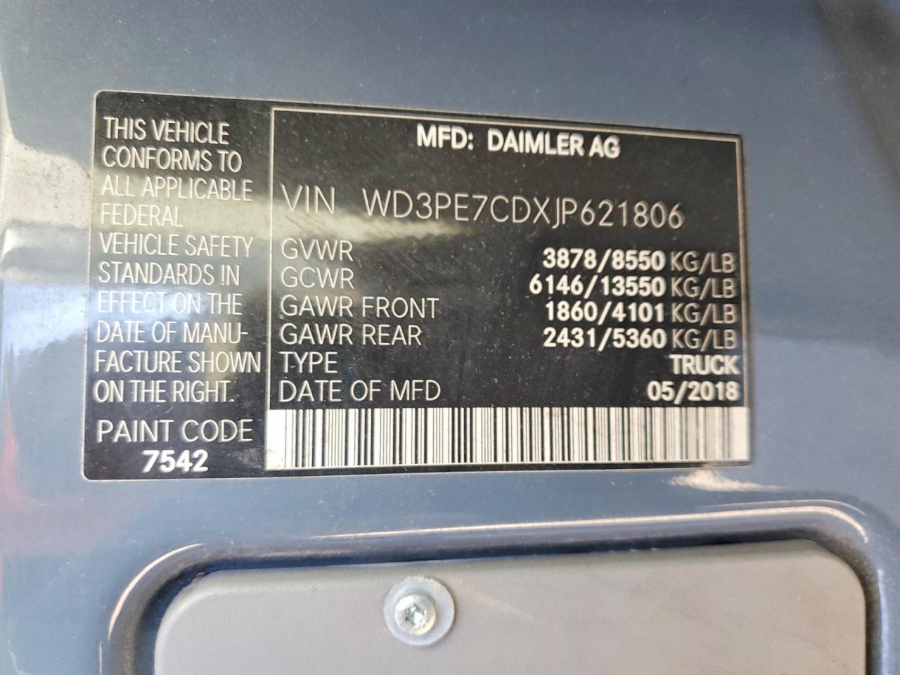 2018 Mercedes-Benz 2018 Mercedes Benz Sprinter 2500 Delivery Van