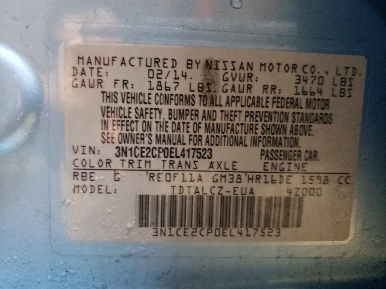 2014 Nissan Versa Note s