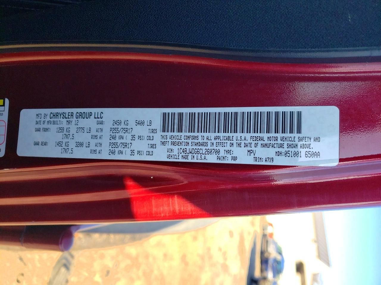 2012 Jeep Wrangler Unlimited Sport