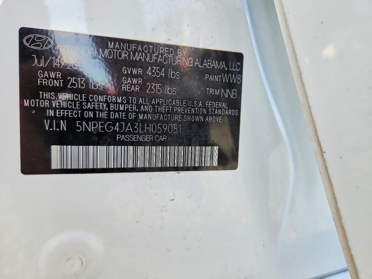 2020 Hyundai Sonata se