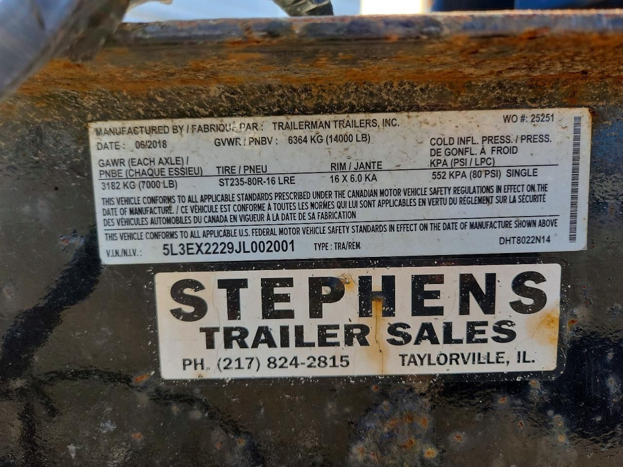 2018 Tckw Trailer-Equipment Trailer