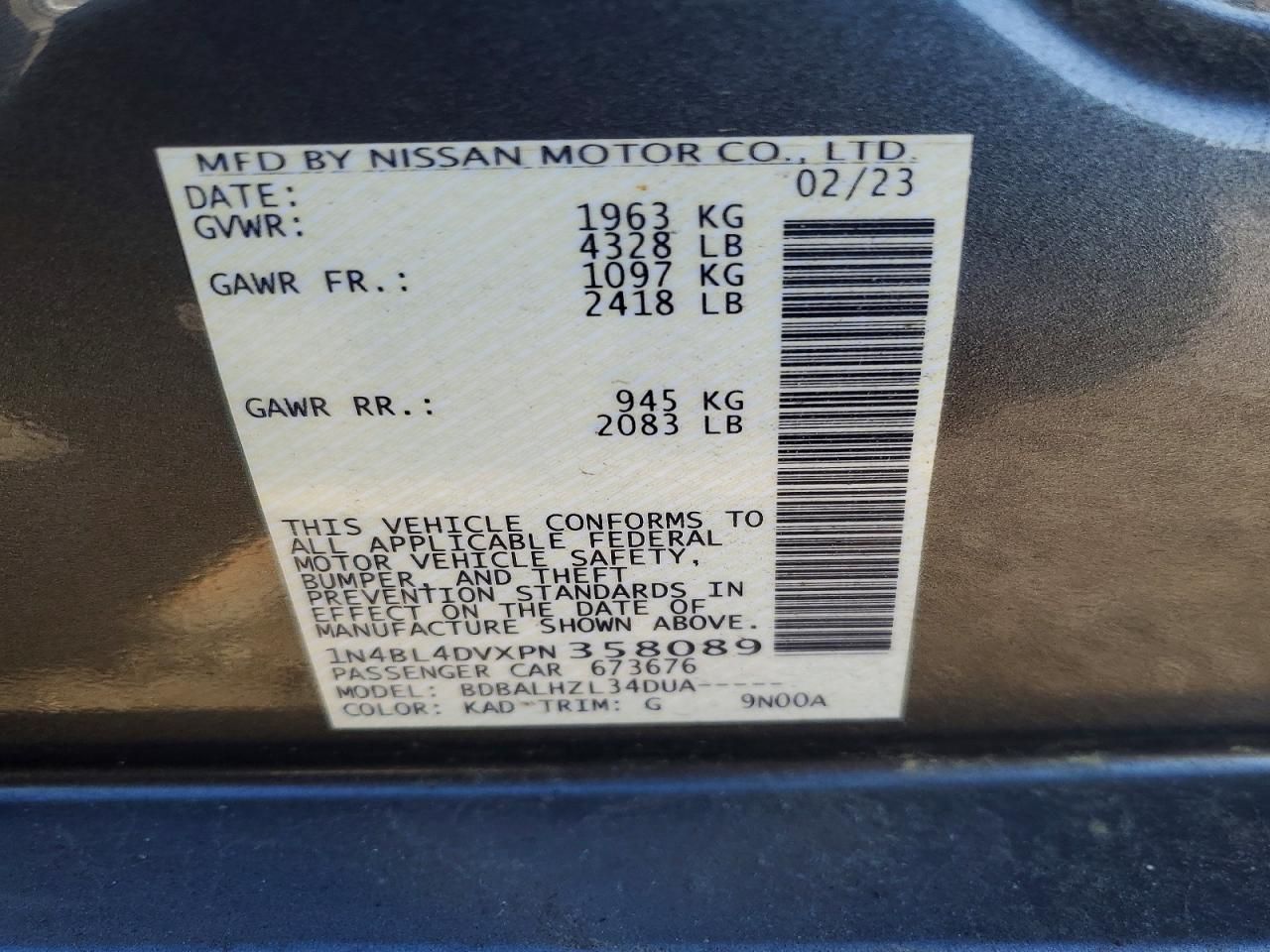 2023 Nissan Altima sv