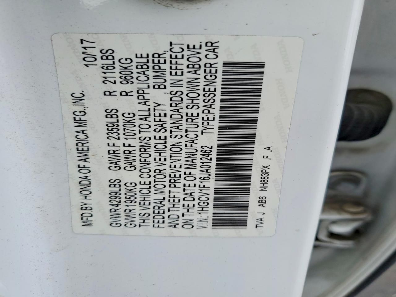 2018 Honda Accord lx