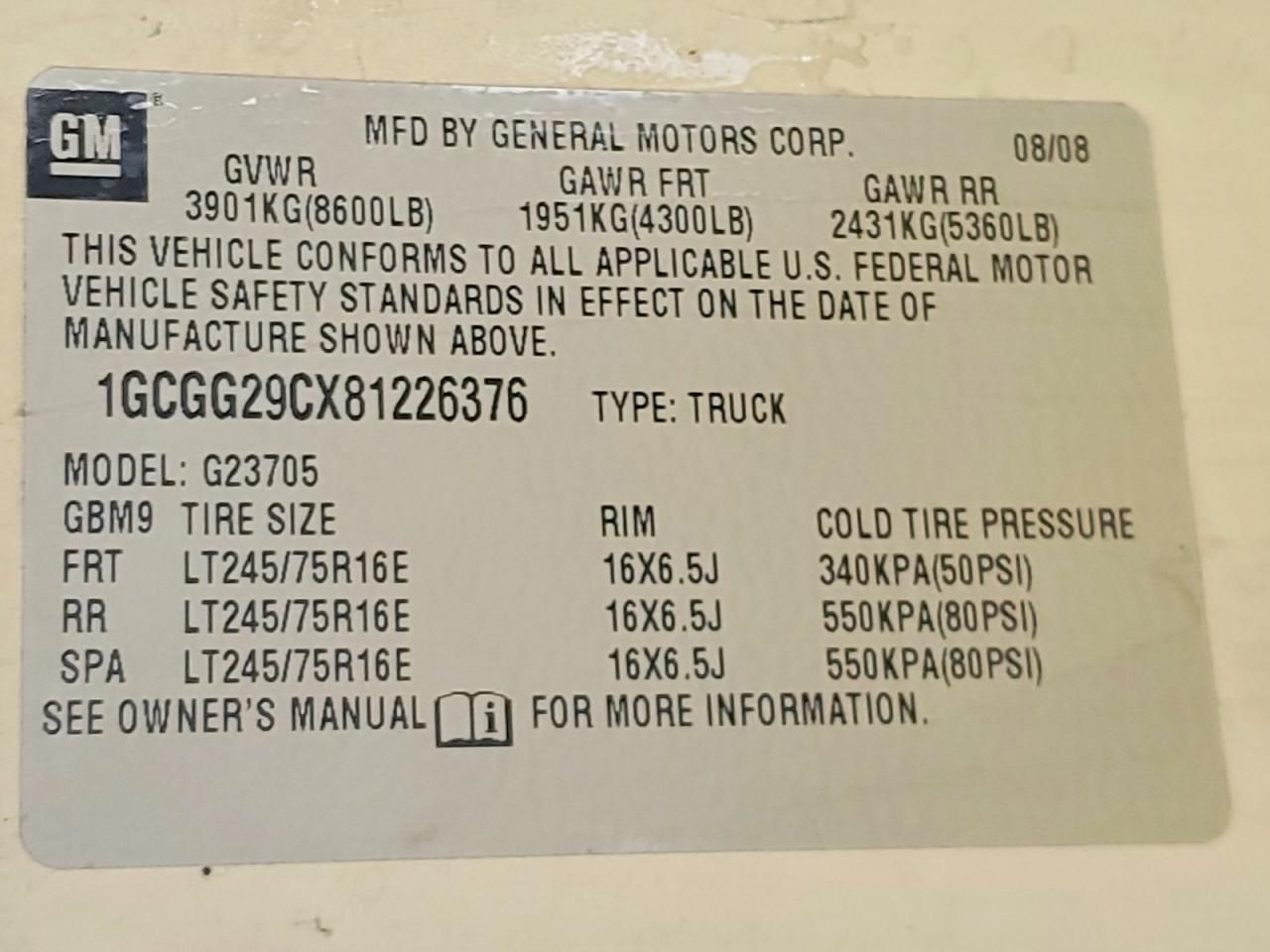 2008 Chevrolet Express G2500 Utility / Service Van