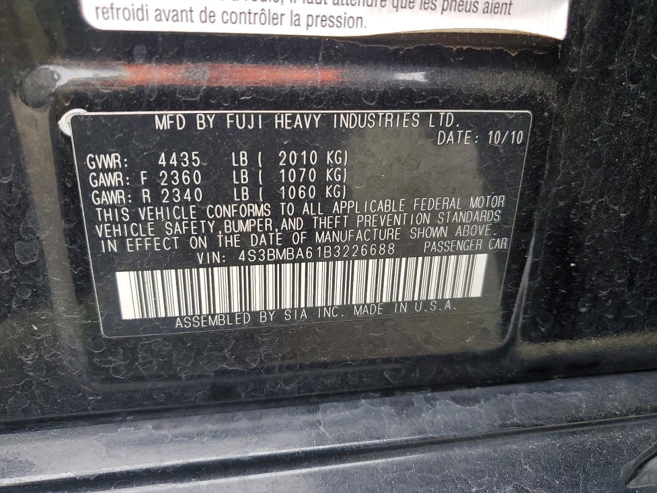 2011 Subaru Legacy 2.5i