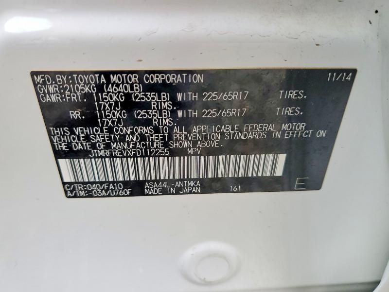 2015 Toyota Rav4 xle