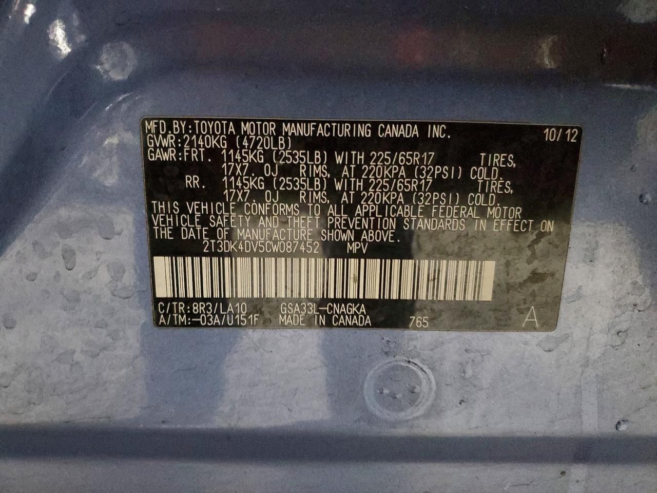 2012 Toyota Rav4 Limited