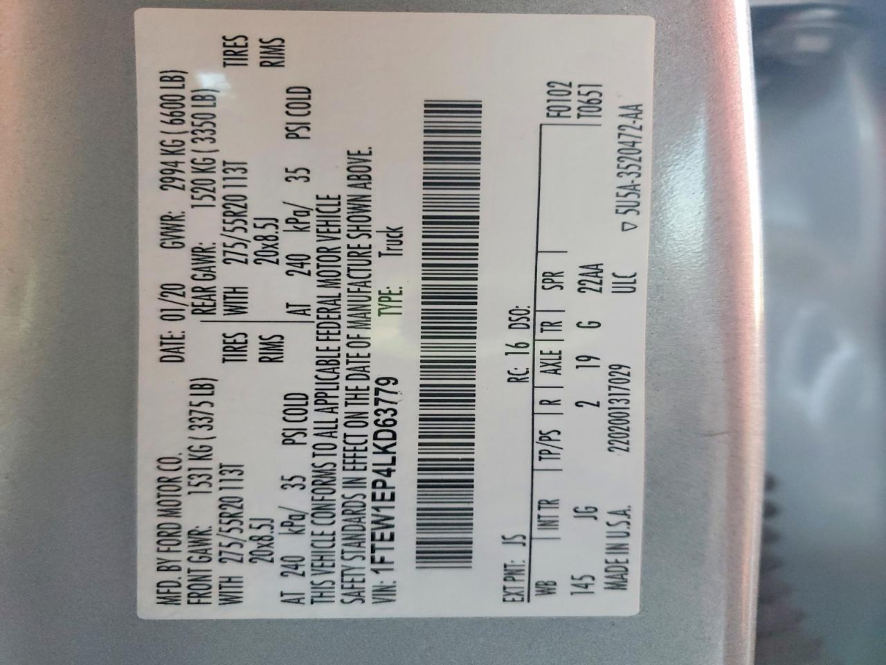 2020 Ford F150 Supercrew