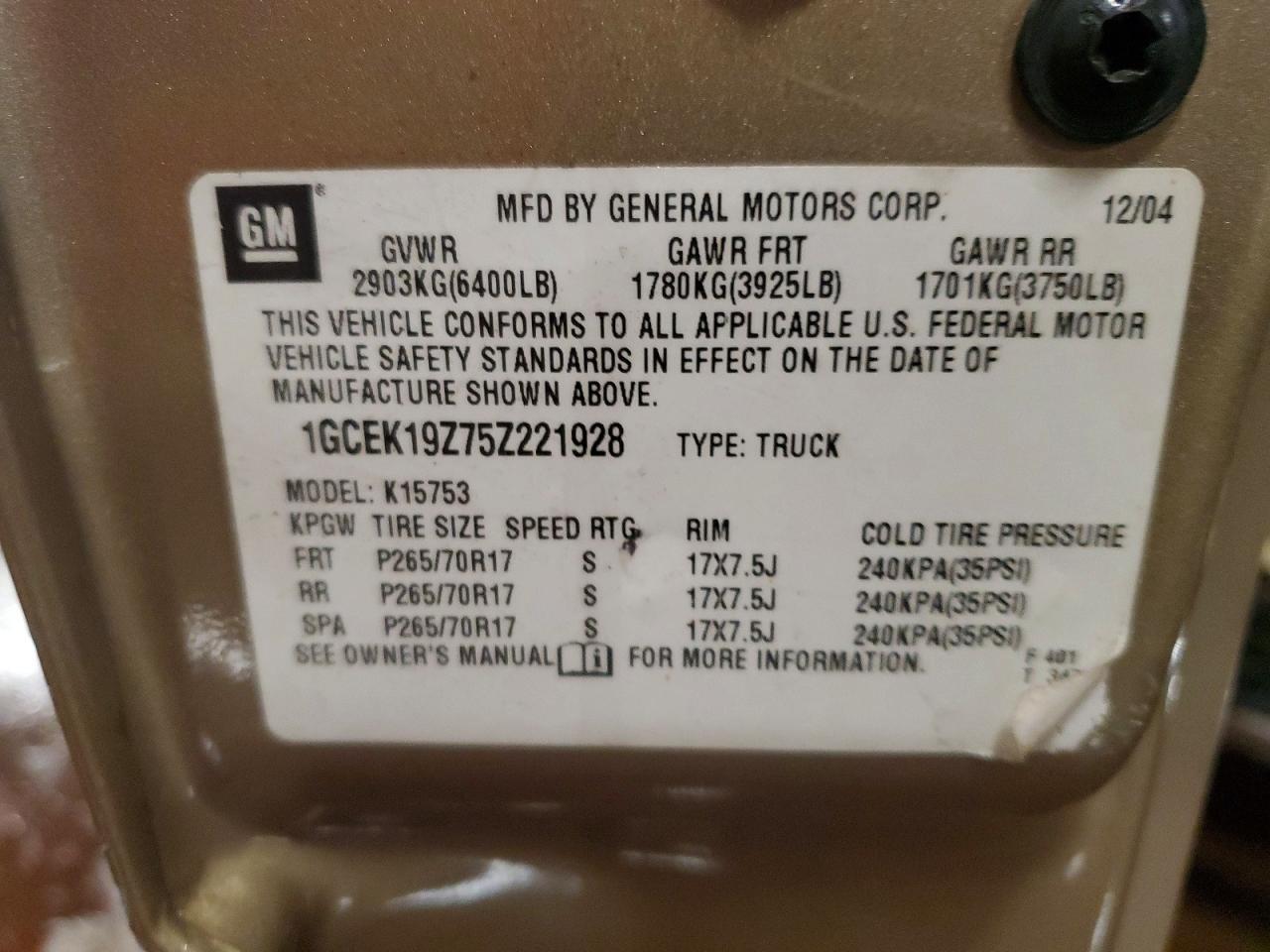 2005 Chevrolet Silverado K1500
