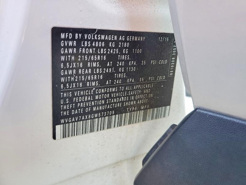 2016 Volkswagen Tiguan s