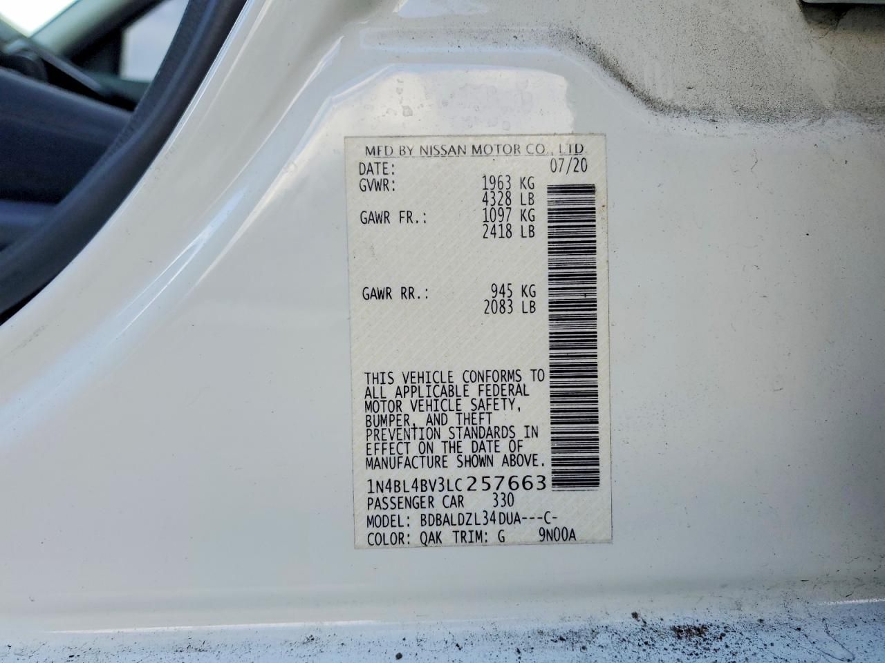 2020 Nissan Altima s