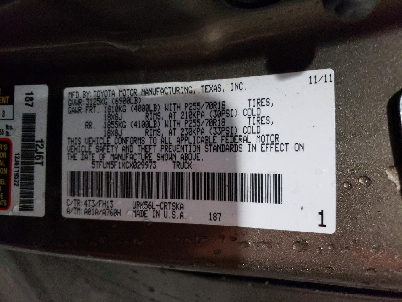 2012 Toyota Tundra Double Cab SR5