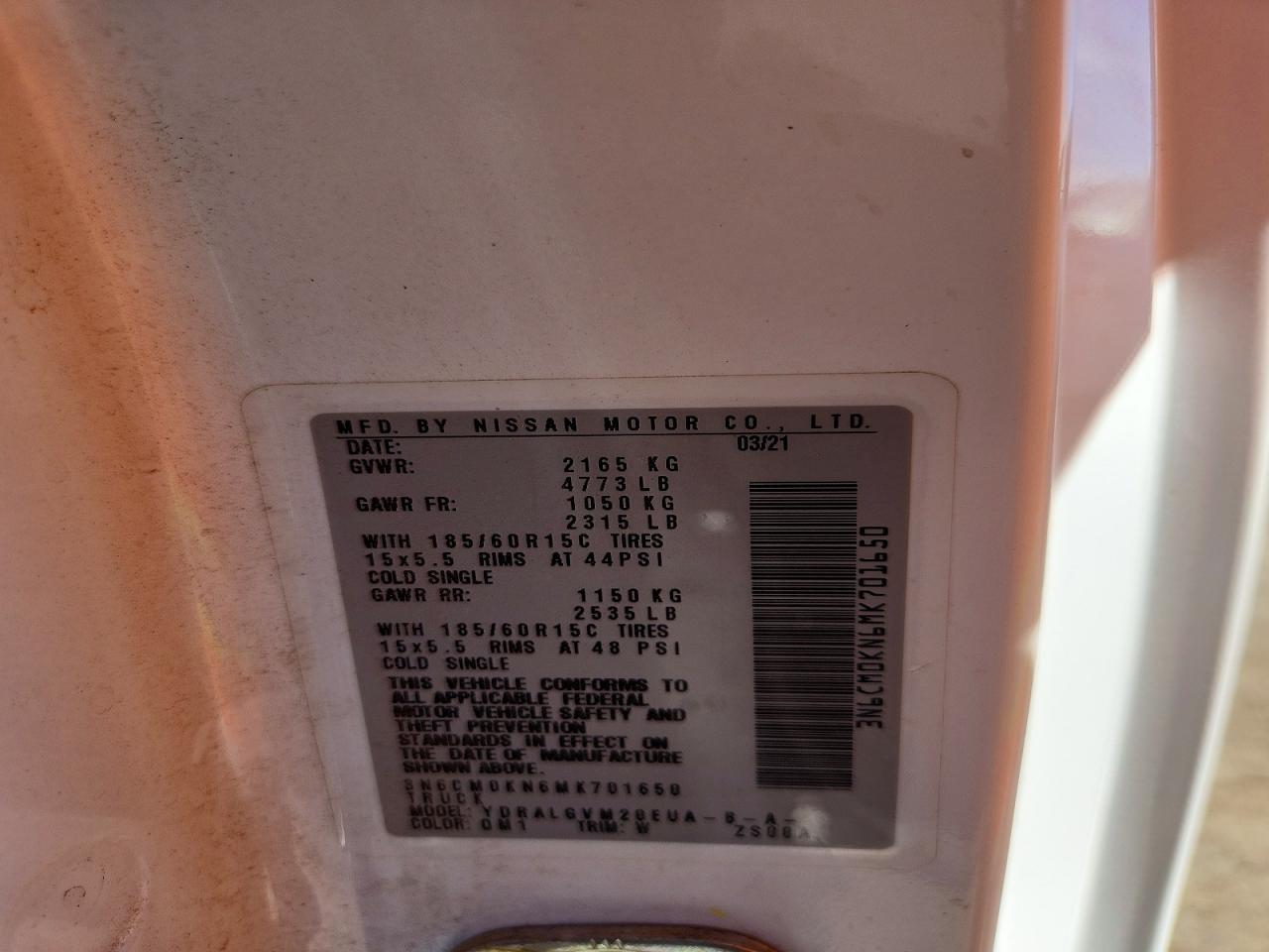 2021 Nissan NV200 2.5S