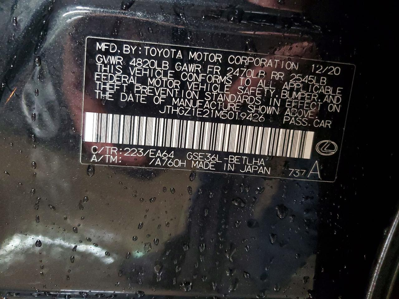 2021 Lexus Is 350 f Sport